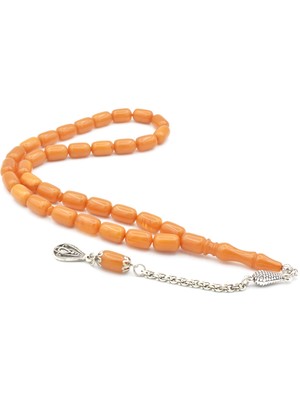 Murty99 Arnavut Kamçılı Kapsül Kesim Bej Sıkma Kehribar Tesbih 020