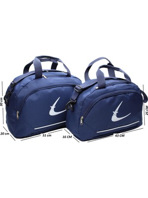 Harmela Unisex Iki Bölmeli Uzun Askılı Kadın ve Erkek Kullanabilir Ikili Set Seyahat Fitness ve Spor Çantası