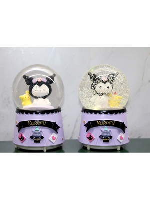 PremiumPort Işıklı ve Müzikli Kuromi Dönmeli Kar Küresi, Büyük Boy, Eğlenceli Dekor