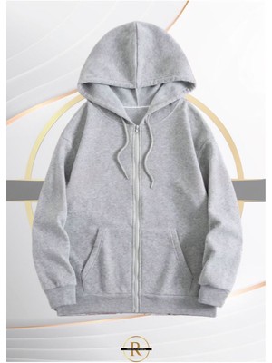 Risil-Nu Company Yeni Sezon Pamuklu Içi Şardonlu Kapüşonlu Cepli Sweat Ceket