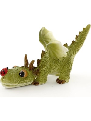 Storemax Top 4414 Minyatür Bahçesi ve Teraryum Uğur Böceği Heykeli ile Oynayan Mini Ejderha, Küçük