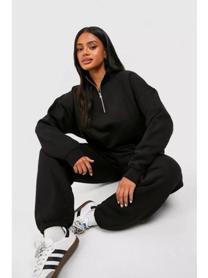 Risil-Nu Company Yeni Sezon Içi Şardonlu Kışlık Yarım Fermuarlı Kalın Sweatshirt