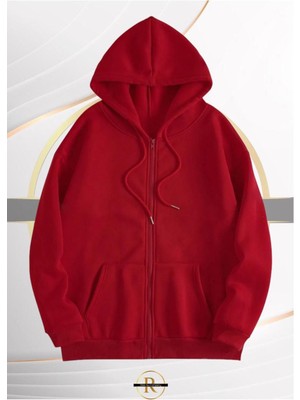 Risil-Nu Company Yeni Sezon Pamuklu Içi Şardonlu Kapüşonlu Cepli Sweat Ceket