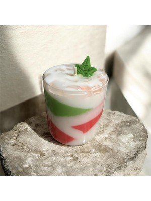 Waxera Borosilikat Camlı El Yapımı Çilek Kokulu Dekoratif Soya Mum