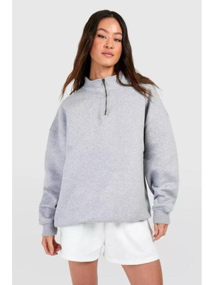 Risil-Nu Company Yeni Sezon Içi Şardonlu Kışlık Yarım Fermuarlı Kalın Sweatshirt