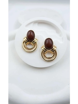 Bordo Vintage Görünümlü Lunna Küpe