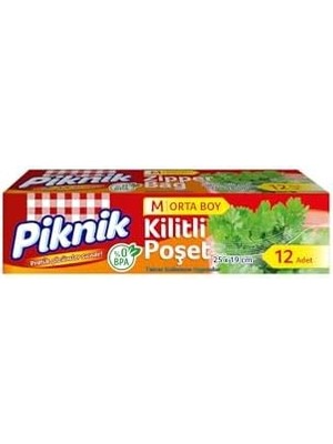 Storemax Piknik Orta Boy Kilitli Buzdolabı Poşeti 12LI