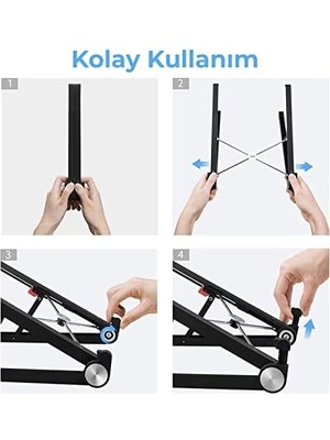 Storemax Bix X1 Laptop Sehpası, Katlanabilir, Tablet Sehpası, Alüminyum Alaşım, Online Sınıf Çalışması, Duruşu Iyileştirme, Isı Dağılımı, iPad ve 10-15,6 Inç Olan Tüm Cihazlar ile Uyumlu. Siyah