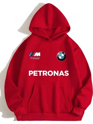 Risil-Nu Company 3 Iplik Kalın Şardonlu Petronas Baskılı Oversize Model Kapüşonlu Hoodie