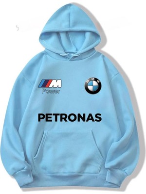 Risil-Nu Company 3 Iplik Kalın Şardonlu Petronas Baskılı Oversize Model Kapüşonlu Hoodie