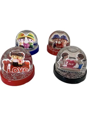 PremiumPort Parlak ve Şık Küçük Kar Küresi, Dekoratif Hediye ve Masa Süsü