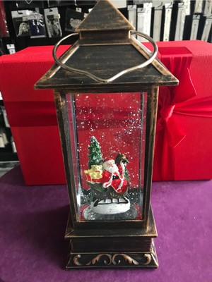 PremiumPort 30 cm Metal Kar Küresi Yılbaşı Gece Lambası Modlu ve Işıklı