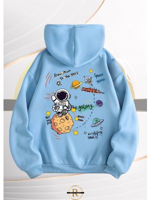 Risil-Nu Company Yeni Sezon Trend Unisex 3 Iplik Galaxy Sırt Baskılı Oversize Sweatshirt