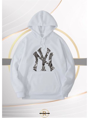 Risil-Nu Company Yeni Sezon Damask Baskılı 3 Iplik Içi Şardonlu Oversize Kapüşonlu Sweatshirt