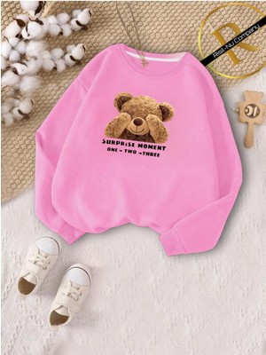 Risil-Nu Company Yeni Sezon 3 Iplik Içi Şardonlu Oversize Pudra Çocuk ve Kadın Sweatshirt Anne-Kız Kolesiyonu