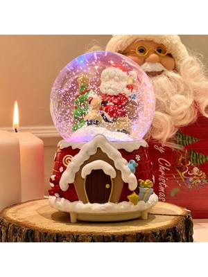 PremiumPort Yılbaşı Kar Küresi Mega Boy Otomatik Işıklı ve Müzikli Kar Üflemeli