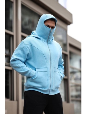 Risil-Nu Company Unisex  Full Fermuarlı Kapüşonlu Ninja Tarzı  Sweatshirt – Maskeli ve Yüksek Konforlu Tasarım