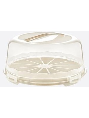 Storemax Kek Taşıma Kabı, Bpa Içermeyen Plastik, Saplı ve Kilitli Kek Fanusu, Taşınabilir ve Güvenli Saklama Çözümü (Yuvarlak)