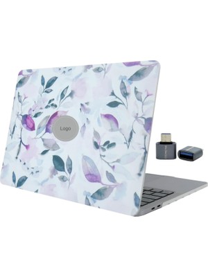 Storemax Air 13 Kılıf A2337 A2179 A1932 Uyumlu M1 Çip Mat Çiçek Desenli Lazer Uv Baskı Sert Kapak Ince Hafif Koruma Beyaz