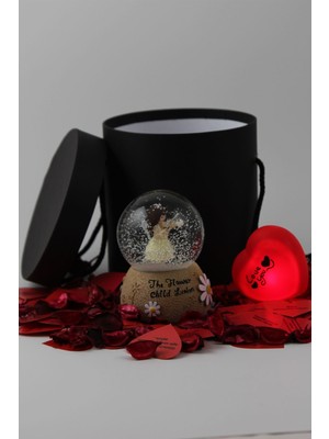 PremiumPort Müzikli Kar Küresi Sevgili Temalı Işıklı Kutu Seti Hediye
