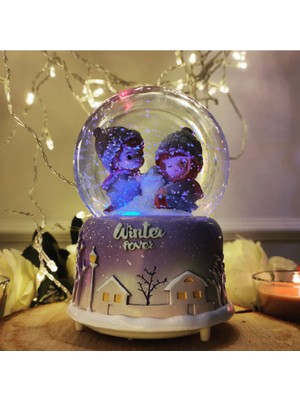 PremiumPort Büyük Boy Otomatik Işıklı Müzikli Püskürtmeli Kar Küresi
