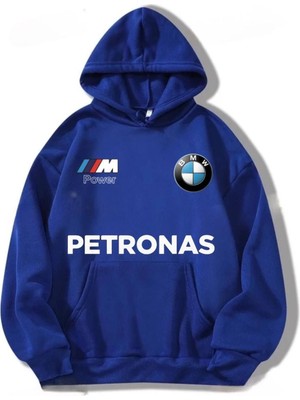 Risil-Nu Company 3 Iplik Kalın Şardonlu Petronas Baskılı Oversize Model Kapüşonlu Hoodie