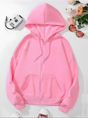 Risil-Nu Company Yeni Sezon Pamuklu Içi Şardonlu Kapüşonlu Cepli Sweat Ceket