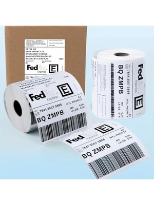 Storemax Şeker Ofisi .com Termal Kargo Etiketi, 100MM x 150MM, 500 Sarım, A Kalite, Su-Yağ-Isı Dayanımlı, 3 Katmanlı Korumalı