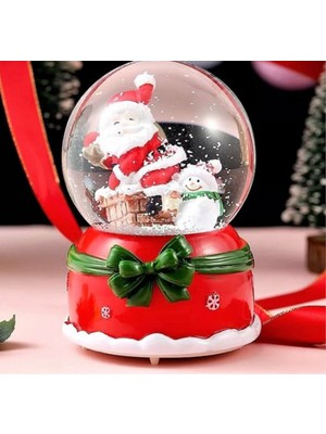 PremiumPort Mega Boy Işıklı Müzikli Noel Baba ve Kardan Adam Kar Küresi