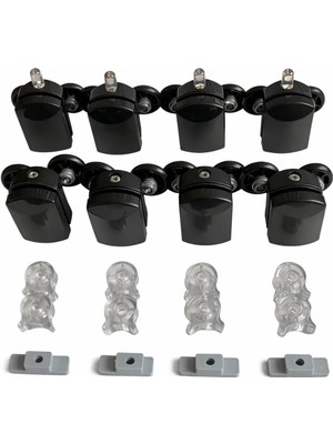 Storemax Cam Duşakabin Tekerleği Metal Gövde Siyah 8'li Tam Set