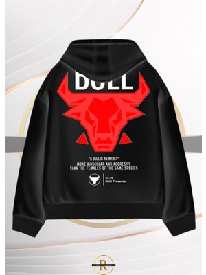 Risil-Nu Company Yeni Sezon Baskılı Unisex Içi Şardonlu Pamuklu Oversize Kapüşonlu Sweatshirt