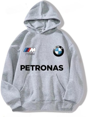 Risil-Nu Company 3 Iplik Kalın Şardonlu Petronas Baskılı Oversize Model Kapüşonlu Hoodie