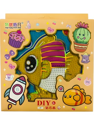 Elegantshop 5d Yapışan Boncuk Goblen Mozaik Tablo Pano 15*15 cm Hamsi