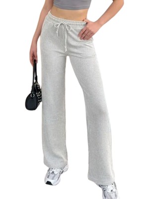 Thiff Gymwear Yandan Cepli Beli Bağcıklı Su Yolu Kadın Çizgili Pantolon