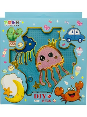 Elegantshop 5d Yapışan Boncuk Goblen Mozaik Tablo Pano 15*15 cm Deniz Anası