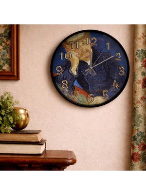 Caseras Van Gogh Dr. Gachet Portre Temalı Cam Duvar Saati 28 cm – Sessiz Mekanizma, Modern Dekor
