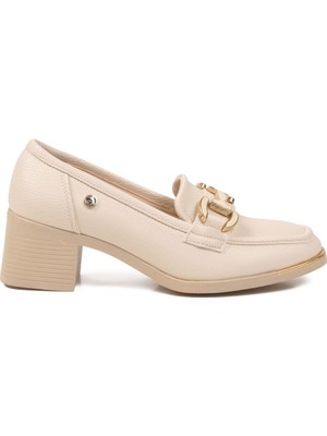 Pierre Cardin Bej Topuklu Kadın Klasik Ayakkabı PC-54356 Z