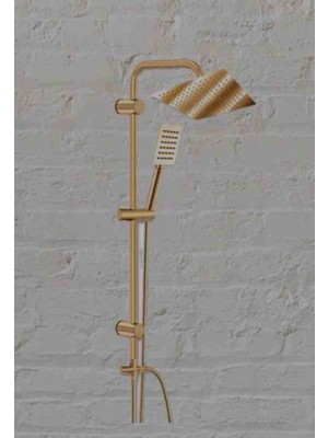DushLux Quart Gold (Altın) Paslanmaz Tepe Duş Seti