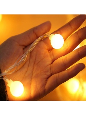 PremiumPort Yılbaşı Dekoratif Fişli Top LED Işık, 5 Metre, Parlak ve Şık Aydınlatma