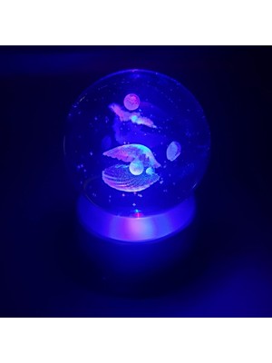 PremiumPort Parlak Kristal Cam Küre Işıklı, Şık Dekor ve Huzur Sağlar