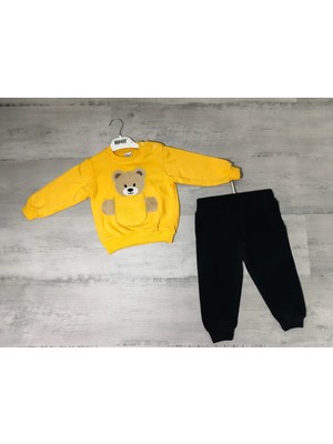 Peluş Ayı Baskılı Cepli 2 Li Takım