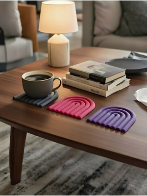 Venora Concept Modern Gökkuşağı Tasarımlı Bardak Altlığı Seti (3'lü) | 3D Baskı