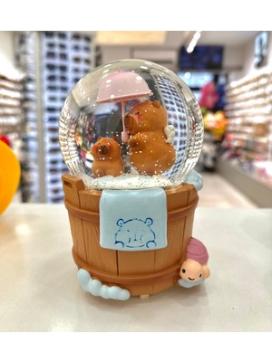 PremiumPort Küresel Kar Kapibara Figürü, 16 Cm, Şık ve Eğlenceli Ev Dekoru