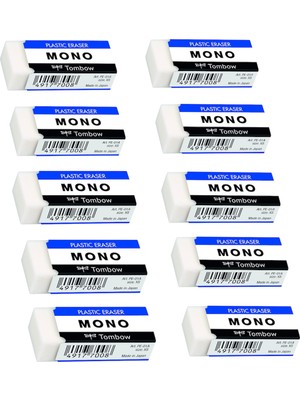 Tombow Mono 17X11X43MM 10 Adet Beyaz Silgi Paketli