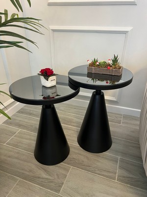 Valda 2 Li Class Siyah Boyalı Yan Sehpa