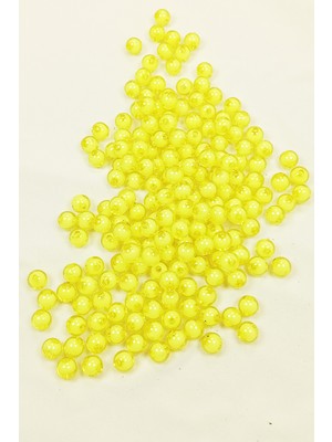 Royaleks Yuvarlak Boncuk Içten Boncuklu Bileklik Çanta Boncuğu 8 mm 50 gr Sarı - BNC467