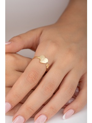 Kolyecik 14 Ayar Altın Kişiselleştirebilir Kalp Yüzük