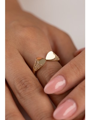 Kolyecik 14 Ayar Altın Kalp Yüzük