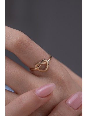 Kolyecik 14 Ayar Altın Kalp Yüzük