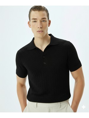 ModaBase Erkek Terletmez Triko Polo Yaka 3 Dügmeli Kısa Kol Penye